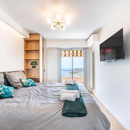 Appartement Baie De Monaco, Vue Mer, Terrasse, Parking Gratuit Beausoleil